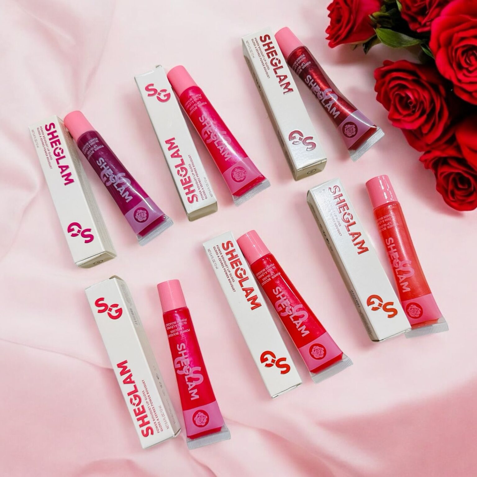 SHEGLAM Power Bouquet Lip Gloss – Glänzend, Getönt, Feuchtigkeitsspendend, Freesia